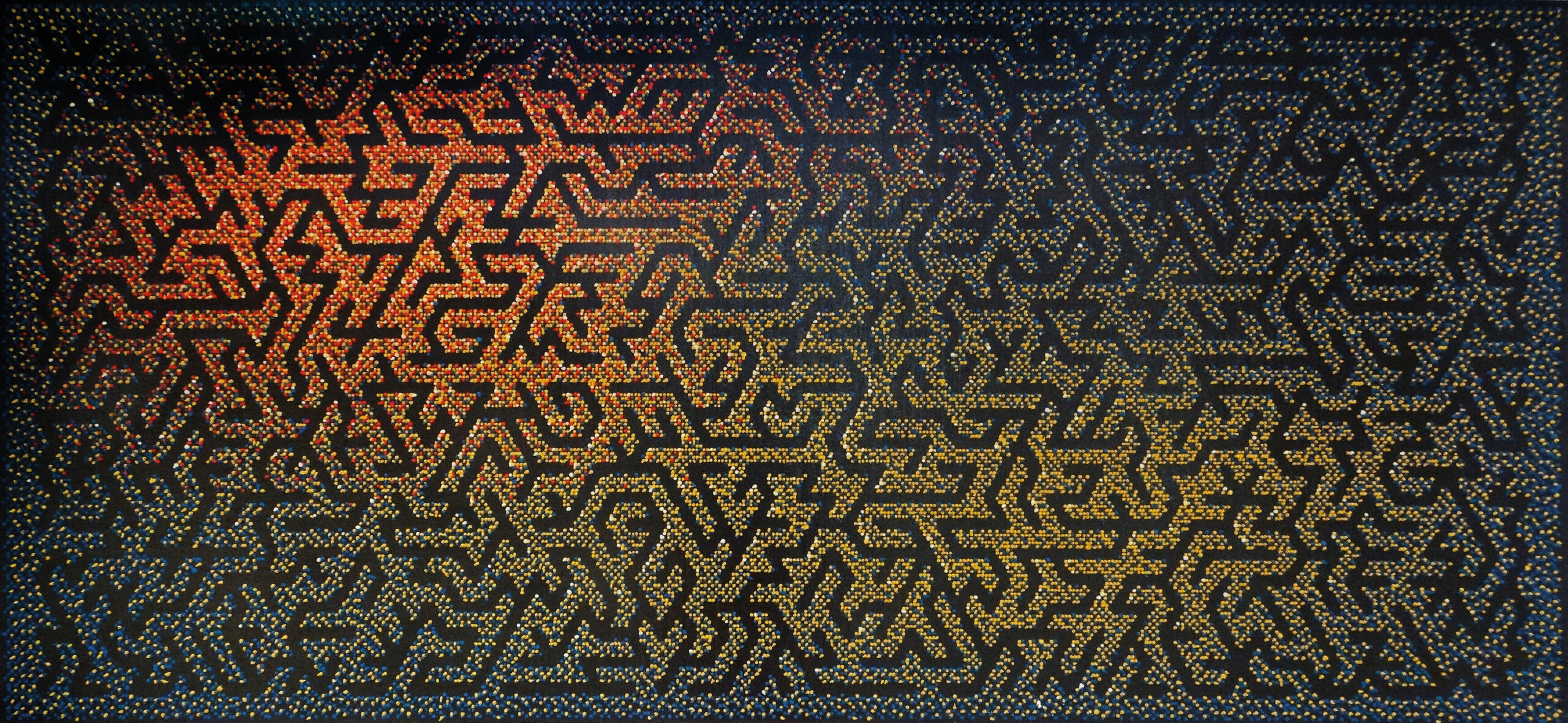 MEANDER 1.0, 2022 SkribiArt technology – COLOR head, architectural concrete, 220×100 cm